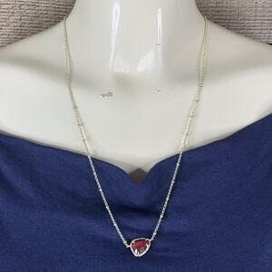 Kendra Scott Arleen Gold Necklace Bordeaux Tiger Eye Adjustable Length